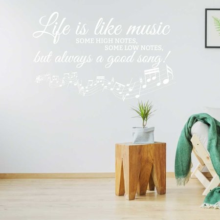 Muursticker life is like music wi