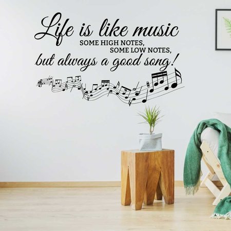 Muursticker life is like music wi