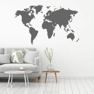 muursticker wereldkaart